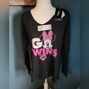 Fanatics Disney MLB Go Twins‎ long sleeve Tee NWT Minnie Mouse size XL